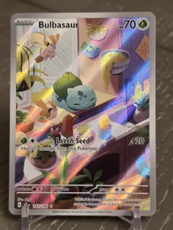 Bulbasaur Stellar Crown Holo Illustration Rare Card 143/142 Sv07 Mint Condition - Image 1