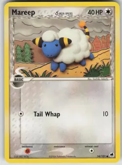 Pokemon TCG Mareep (Delta Species) Common Dragon Frontiers 54/101 - Image 1