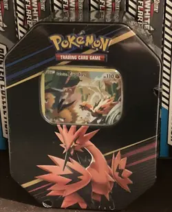 Pokemon TCG Crown Zenith Tin Galarian Zapdos Factory Sealed. Small Tears On Seal - Image 1