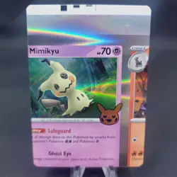 Pokemon TCG NFC Error Miscut Mimikyu 097/193 Trick Or Trade BOOster 2023 Holo - Image 1