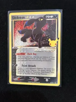 Pokemon Umbreon Star Shiny Holo 17/17 70HP Feint Attack 2007 TCG Card - Image 3