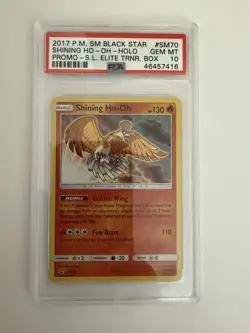 2017 POKEMON SM BLACK STAR PROMO #SM70 SHINING HO-OH-HOLO PSA 10 - Image 1