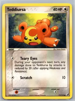Teddiursa 77/115 C Unseen Forces MP Pokemon - Image 1