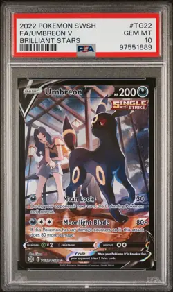 Pokemon Sword & Shield Brilliant Stars Fa/Umbreon V #TG22 PSA 10 - Image 1