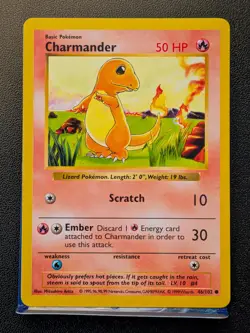 Charmander 46/102 Common Base Set Shadowless Pokemon Unlimited Moderately Played - Image 3