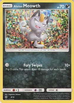 Alolan Meowth - 008/012 Holo Promo 2017 McDonald's Promos 2017 Pokemon DMG - Image 1