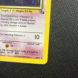 Pokemon Fossil Haunter Holo 6/62 WOTC 1999 MP/HP Vintage Rare - Image 2