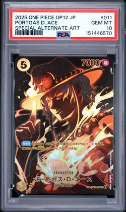 Portgas D. Ace 011 Special Alternate Art One Piece Japanese PSA 10 - Image 1
