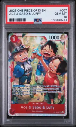 2025 ONE PIECE OP13-CARRYING ON HIS WILL #007 ACE & SABO & LUFFY PSA 10 - Image 2
