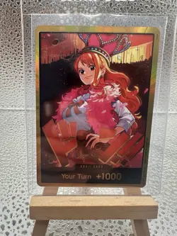 Bandai One Piece Card Game Nami Gold DON!! Card EB-03 Heroines - Image 1