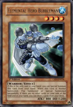 Elemental Hero Bubbleman - Rare 1st Edition CRV-EN014 - LP - YuGiOh - Image 1
