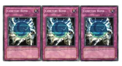 Yugioh- 3X Cemetery Bomb - Common - Unlimited - SOD-EN059 - Light Play - Image 1