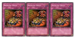 Yugioh- 3X Reckless Greed - Common - 1st Edition - SD2-EN027 - Light Play - Image 1