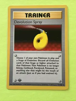 Pokemon Devolution Spray Trainer Card 072/102 Regular Rare 1st Edition Base - Image 1