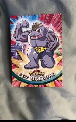 Machoke #67 - GREEN Logo -NON-HOLO - SERIES 1 - TOPPS Pokemon Card - Image 1