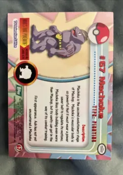 Machoke #67 - GREEN Logo -NON-HOLO - SERIES 1 - TOPPS Pokemon Card - Image 2