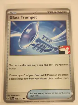 Glass Trumpet 135/142 Prize Pack Series Pokemon Card Trainer Item Near Mint NM - Image 1