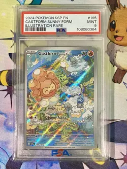 PSA 9 Castform Sunny Form 195/191 Surging Sparks Holo Pokemon Card - Image 2