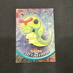 Topps Pokemon Card Series 1 Chrome Foil Blue Logo 1st Edition #10 Caterpie MP - Image 1