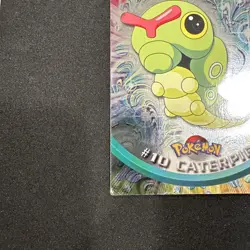Topps Pokemon Card Series 1 Chrome Foil Blue Logo 1st Edition #10 Caterpie MP - Image 2