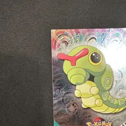 Topps Pokemon Card Series 1 Chrome Foil Blue Logo 1st Edition #10 Caterpie MP - Image 4