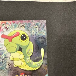 Topps Pokemon Card Series 1 Chrome Foil Blue Logo 1st Edition #10 Caterpie MP - Image 5