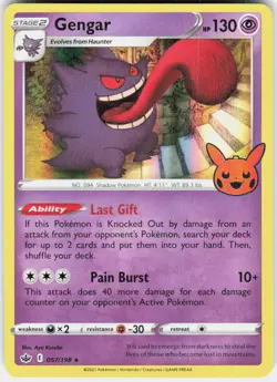 Gengar 057/198 Holo Promo Trick or Trade BOOster Pokemon Near Mint - Image 1