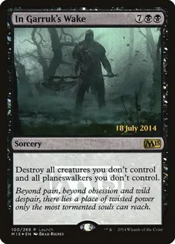 MTG NM English FOIL PROMO In Garruk's Wake x1 Magic 2015 Core Set M15 Launch Par - Image 1