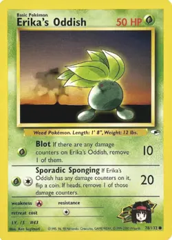 Erika's Oddish 78/132 Gym Heroes Pokemon Card NM - Image 1