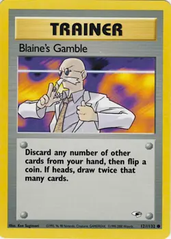 Blaine's Gamble 121/132 Gym Heroes Pokemon Card NM - Image 1