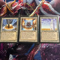 Magic the Gathering, Lot of 3 Urza's Tower, Antiquities Edition, MTG - LP+ - Image 1