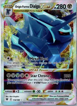 Pokemon Card - Origin Forme Dialga VSTAR Astral Radiance 114/189 Holo MP - Image 1