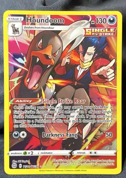 Pokemon Card - Houndoom TG10 Full Art HOLO Ultra RARE -SWSH09 Brilliant Stars NM - Image 1