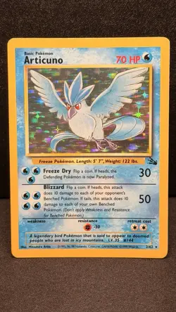 Articuno Fossil 2/62 - Unlimited Holo Rare Card - Pokemon Card TCG - LP/MP - Image 1
