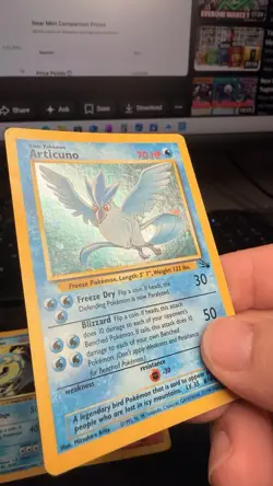 Articuno Fossil 2/62 - Unlimited Holo Rare Card - Pokemon Card TCG - LP/MP - Image 3
