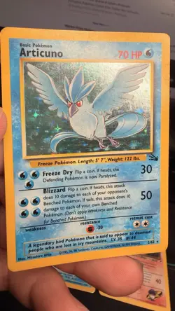 Articuno Fossil 2/62 - Unlimited Holo Rare Card - Pokemon Card TCG - LP/MP - Image 4