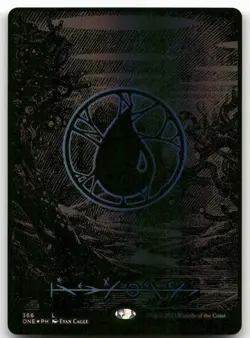 Island (Phyrexian) - Full Art (Oil Slick Raised Foil) NM Phyrexia All Will Be On - Image 1