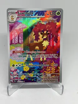 Pokemon Card - Sawsbuck Temporal Forces 166/162 Holo Illustration Rare - Image 1
