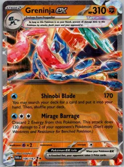 Greninja ex 106/167 Double Rare Twilight Masquerade Pokemon Lightly Played - Image 1