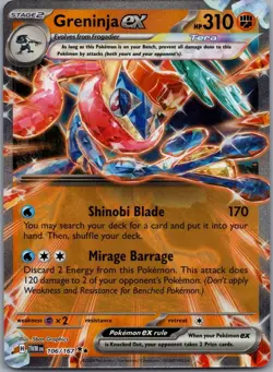 Greninja ex 106/167 Double Rare Twilight Masquerade Pokemon Near Mint - Image 1