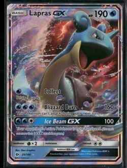 2017 Pokemon Sun & Moon Lapras GX 35/149 Holo Rare GX English NM - Image 1