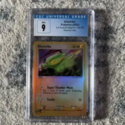 CGC 9 2003 Pokemon EX Ruby & Sapphire Electrike Reverse Holo #53 Mint - Image 1