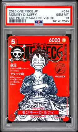 Monkey D. Luffy PSA10 2025 One Piece Japanese Promos One Piece Magazine Vol.20 - Image 1