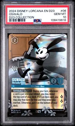 Disney Lorcana Oswald - The Lucky Rabbit D23 Promos Foil #06 PSA 10 EN - Image 1
