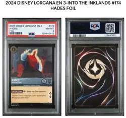 DISNEY 2024 LORCANA EN 3 FOIL HADES #174 PSA 8 POP 1 HERCULES HOTHEADED RULER - Image 1