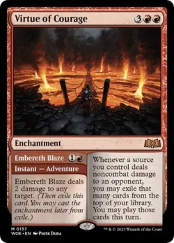 Virtue of Courage - Near Mint MTG Wilds of Eldraine - Image 1