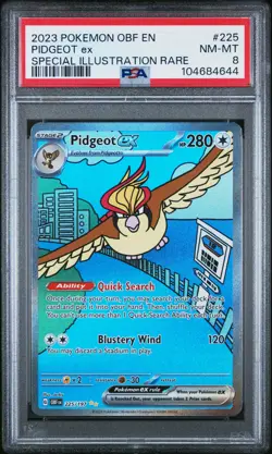 2023 POKEMON OBF EN-OBSIDIAN FLAMES SPECIAL ILLUSTRATION RARE PIDGEOT EX PSA 8 - Image 1