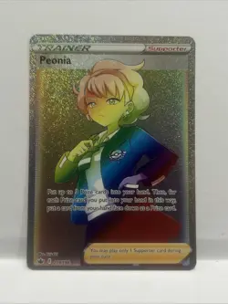 Pokemon Peonia 219/198 Chilling Reign Rainbow Secret Rare Holo Near Mint - Image 1