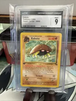 Kabuto 50/62 - 1999 Pokemon Fossil 1st Edition - CGC 9 Mint - Image 1
