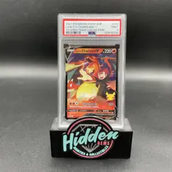 2021 POKEMON SWSH BLACK STAR PROMO CELEBRATIONS COLL LANCE'S CHARIZARD V PSA 9 - Image 1